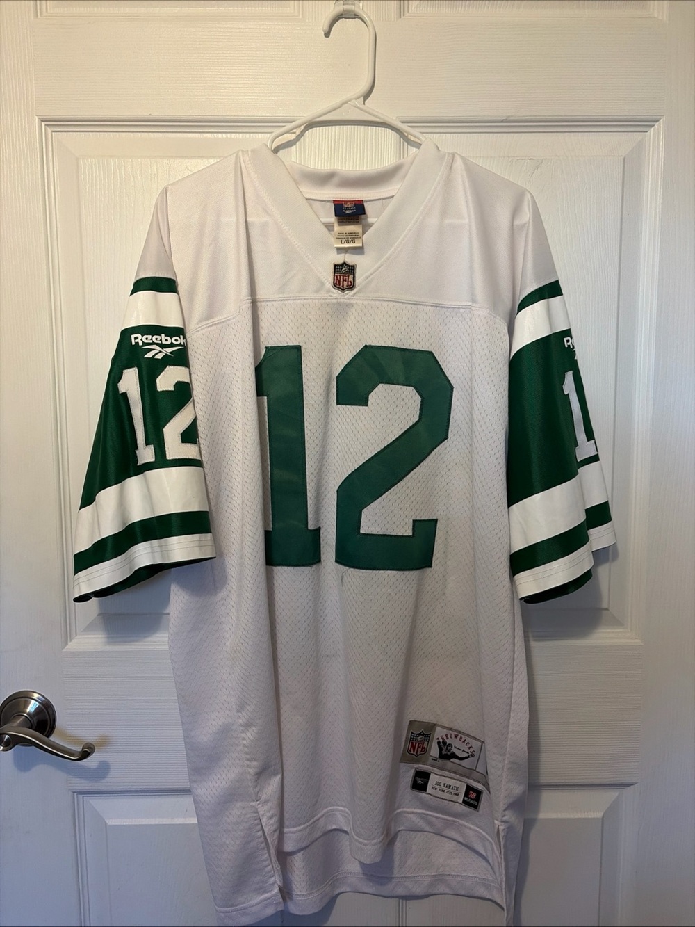Reebok Jets Namath  #12 Football Jersey